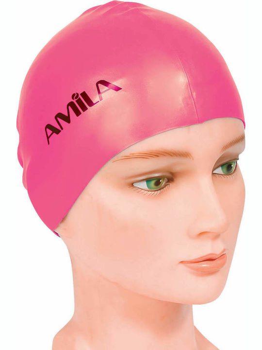 Amila Σκουφάκι Κολύμβησης Ενηλίκων από Σιλικόνη Ροζ